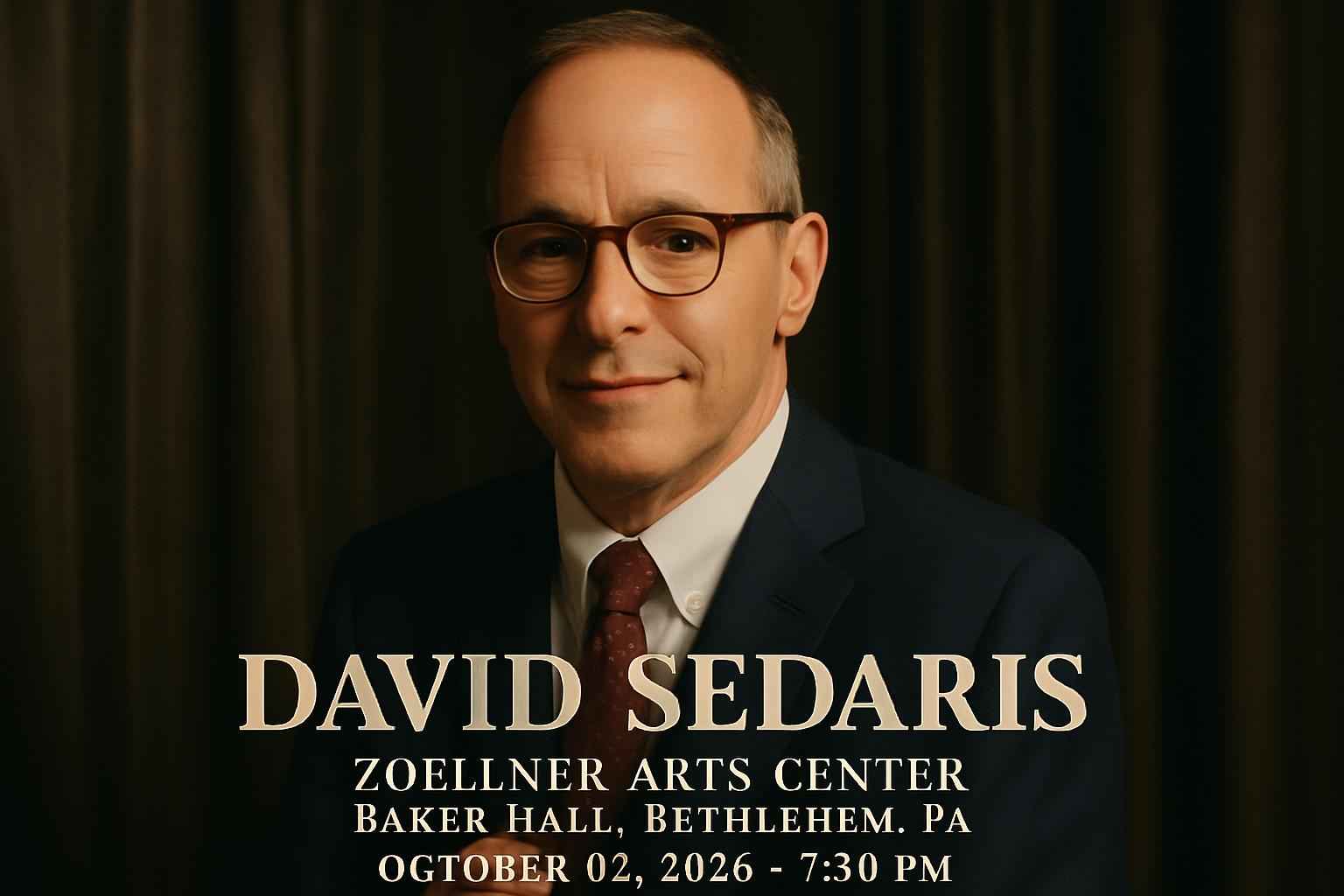 david-sedaris-zoellner-arts-center-baker-hall