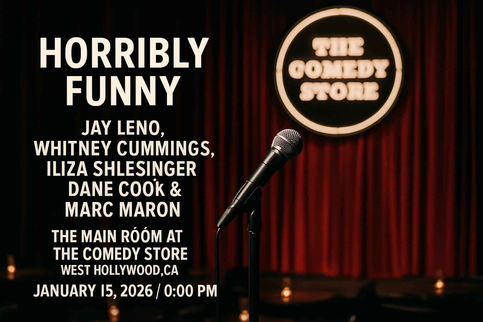 horribly-funny-jay-leno-whitney-cummings-iliza-shlesinger-dane-cook-marc-maron-the-main-room-at-the-comedy-store