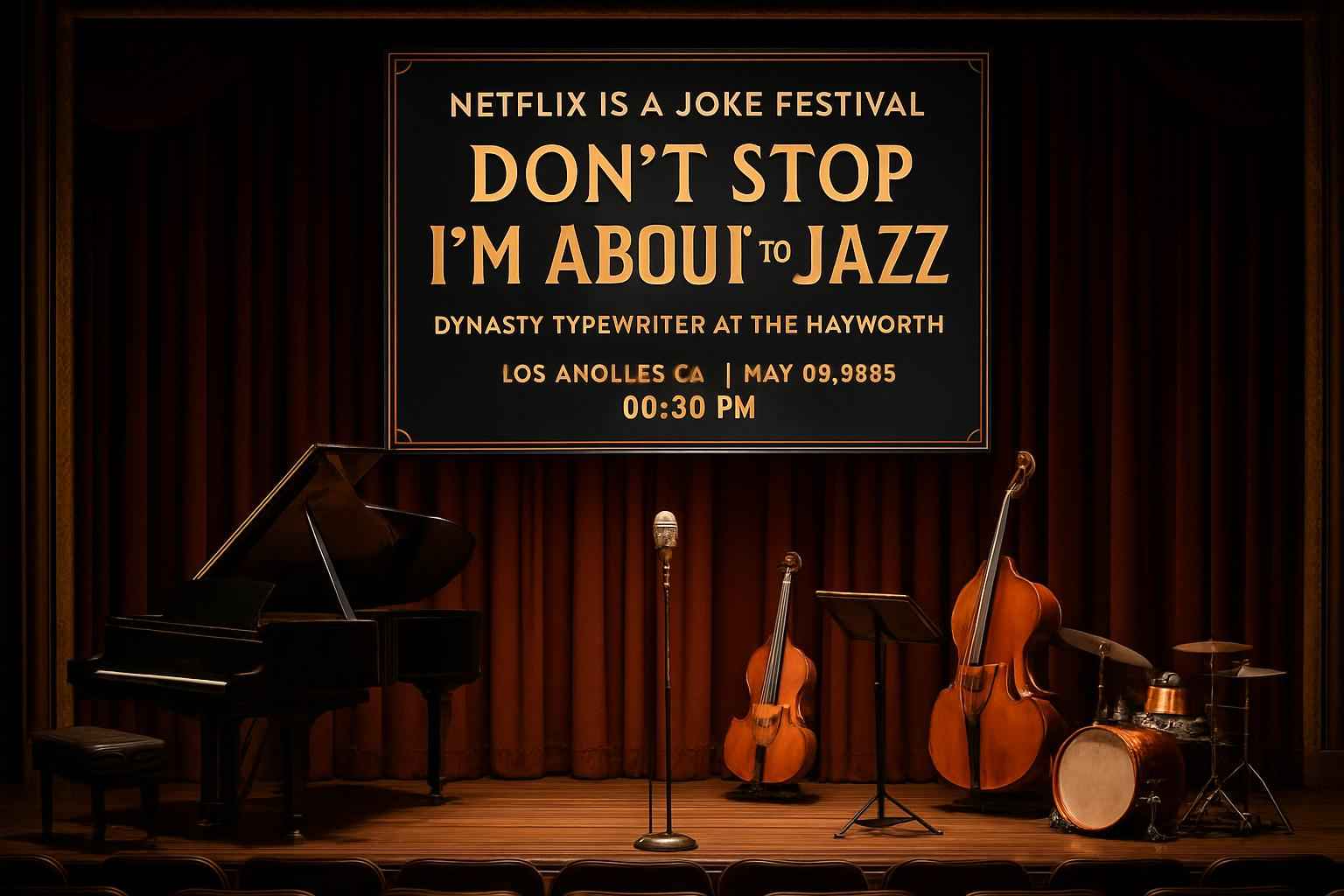 netflix-is-a-joke-festival-don-t-stop-i-m-about-to-jazz-dynasty-typewriter-at-the-hayworth
