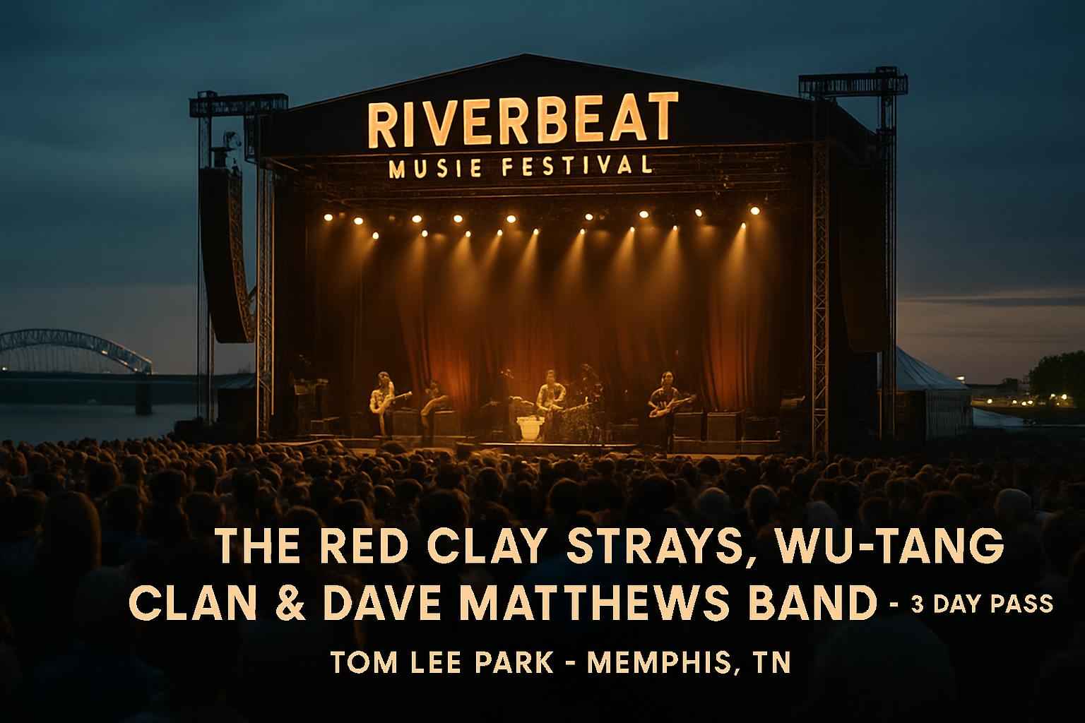 riverbeat-music-festival-the-red-clay-strays-wu-tang-clan-dave-matthews-band-3-day-pass-tom-lee-park