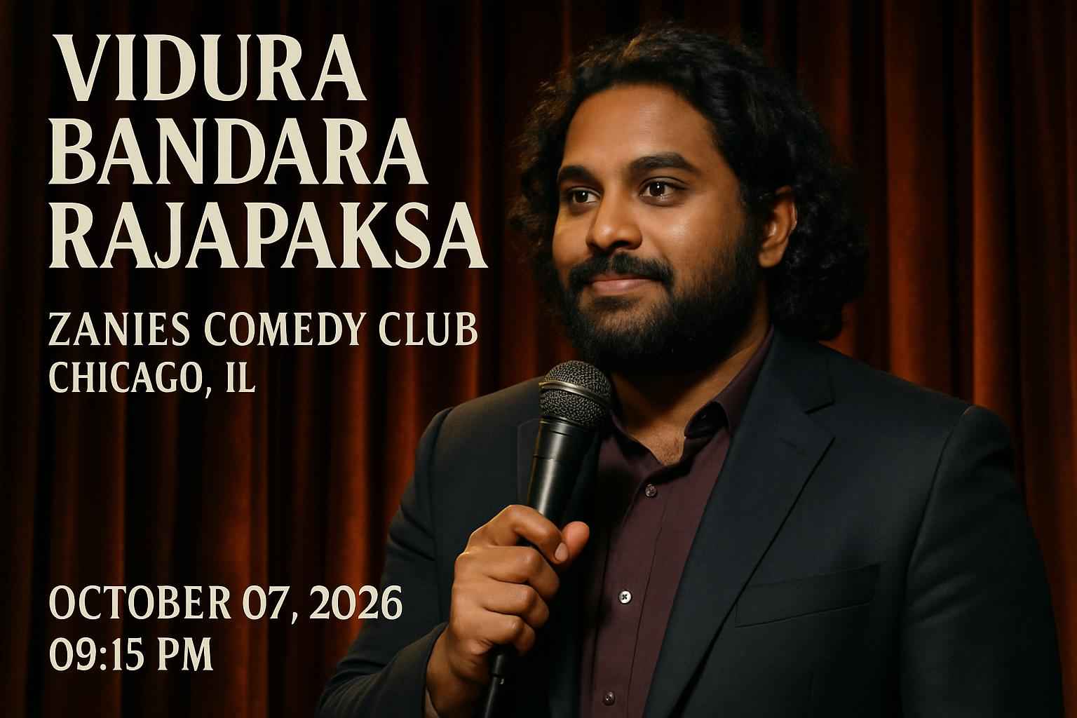 vidura-bandara-rajapaksa-zanies-comedy-club-chicago