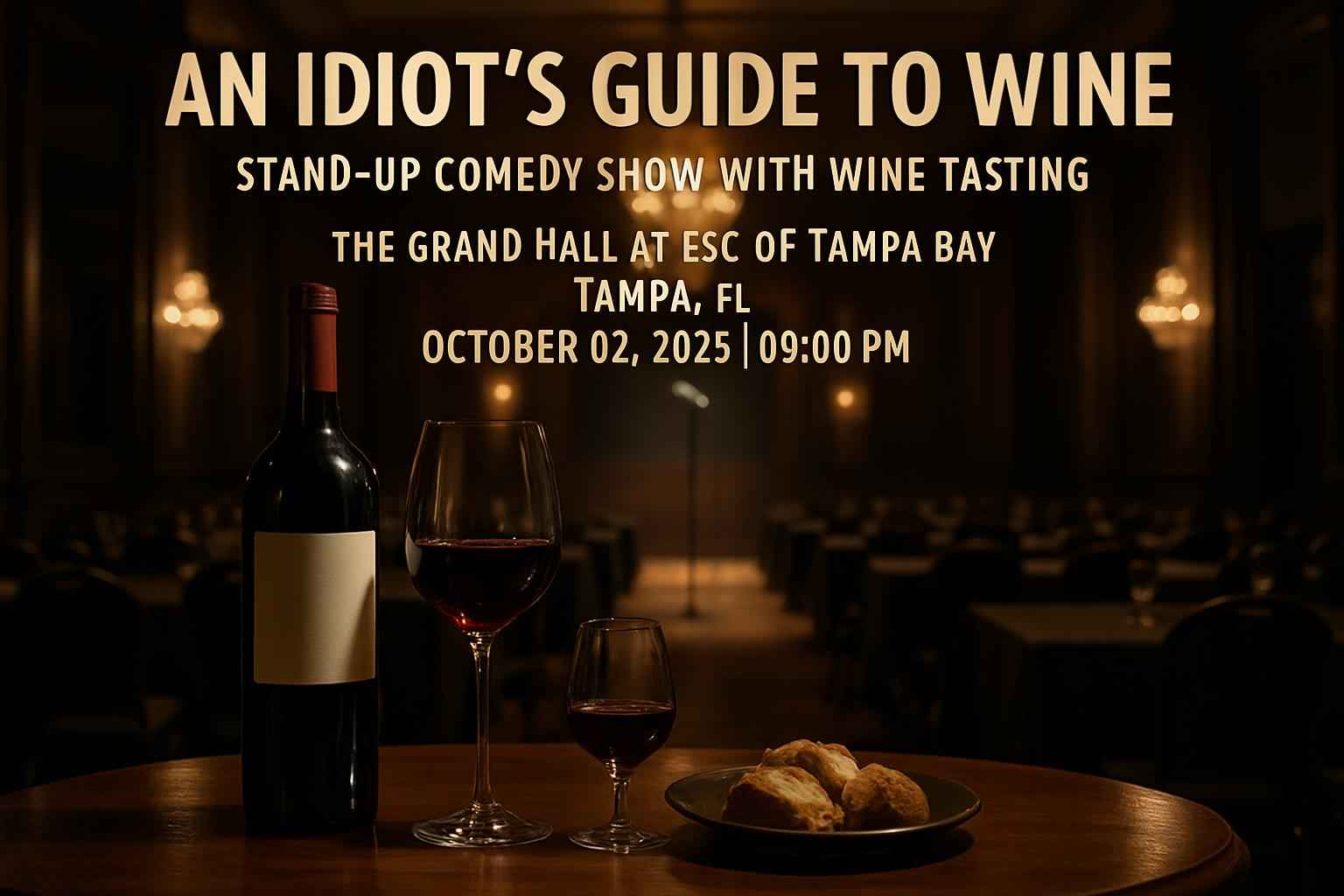 an-idiot-s-guide-to-wine-stand-up-comedy-show-with-wine-tasting-the-grand-hall-at-esc-of-tampa-bay